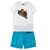 Moschino TEEN T-shirt + logo print bermuda shorts Light Blue