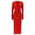 NORMA KAMALI Long deep V-neck dress Red