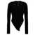 NORMA KAMALI Deep V-neck bodysuit Black