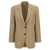 Brunello Cucinelli Single-breasted linen blend blazer Beige