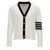 Thom Browne 'Placed Baby Cable' cardigan White