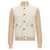 Brunello Cucinelli Leather jacket with knit inserts White
