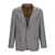 Brunello Cucinelli Single-breasted linen blend blazer Gray