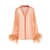 OSEREE Feather silk shirt Pink