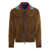 DSQUARED2 Knit collar suede jacket Brown