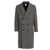 PT TORINO Herringbone tweed long coat White/Black