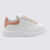 Alexander McQueen ALEXANDER MCQUEEN WHITE AND CLAY LEATHER OVERSIZED SNEAKERS WHITE/CLAY