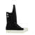 Rick Owens Black Sneakers with Oversize Tab in Cotton Man BLACK