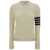 Thom Browne Beige Knit Pullover With 4 Bar Detail In Wool Woman Beige