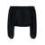 FEDERICA TOSI Black Off-Shoulder Top in Silk Blend Woman BLACK