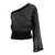 FEDERICA TOSI Black One-Shoulder Knit Top in Viscose Blend Woman BLACK