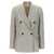 Brunello Cucinelli Chevron linen double-breasted blazer Gray