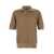 Dolce & Gabbana Beige Open-Work V Neck Polo Shirt In Cotton Man Beige