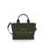 Marc Jacobs 'The Medium Tote Bag' Green Shoulder Bag with Logo in Grainy Leather Woman GREEN