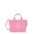 Marc Jacobs 'The Medium Tote Bag' Pink Shoulder Bag with Logo in Grainy Leather Woman PINK