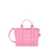 Marc Jacobs 'The Mini Tote Bag' Pink Shoulder Bag with Logo in Grained Leather Woman PINK