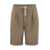 Brunello Cucinelli BRUNELLO CUCINELLI Bermuda shorts in garment-dyed cotton gabardine with drawstring and double darts ROPE