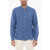 Woolrich Mandarin Collar Linen Shirt Blue