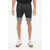 Woolrich Stretch Denim Shorts With Cuffed Hem Black