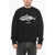 Palm Angels Crew Neck White Shark Sweatshirt With Terry Patch Black