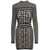 Balmain Two-tone Mini Dress with All-over 'Monogram' Detail in Wool Blend Woman WHITE/BLACK