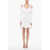Alexander McQueen Cold-Shoulder Knitted Dress With Flared Bottom White