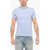 Ralph Lauren Cotton Slim Fit T-Shirt With Awning Stripe Motif Light Blue
