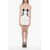 DAVID KOMA Bodycon Crystal Flower Dress With Statement Embroidery White