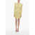 Alessandra Rich Floral Patterned Georgette Silk Minidress With Ruffles Yellow