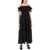 Ganni Flared Midi Dress With Off-Should BLACK