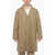 4SDESIGNS Waxed Cotton Trench With Wide Lapel Beige