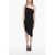 Bottega Veneta One-Shoulder Draped Dress With Gold-Tone Metal Detail Black