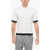 Neil Barrett Technical Fabric Loose Fit Polo Shirt With Contrasting Hem White