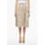 Chloe Cotton Flared Skirt With Pleated Detail Beige