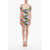Kenzo Bodycon Label Mini Dress With Allover Print Multicolor