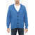 Roberto Collina Cotton And Linen V-Neck Cardigan Blue