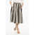 Woolrich Flared Pencil Striped Scully Longuette Skirt Beige