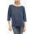 Woolrich 3/4 Sleeve Lightweight Linen T-Shirt Blue