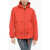 Woolrich Hooded Erie Windbreaker Jacket With Ruched Details Red