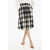Woolrich Buffalo Check Circle Longuette Skirt With Drawstring Waist Black & White