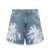 BARROW Barrow Jeans Shorts With Textured Print BLUE