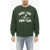 WILD DONKEY Fleeced Cotton Crew-Neck Sweatshirt With Embossed Print Green