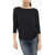Woolrich 3/4 Sleeve Lightweight Linen T-Shirt Black