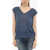 Woolrich Sheer Linen T-Shirt With V-Neck Blue