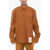 RAMAEL Classic Collar Cotton Shirt With Double Breast Pockets Brown