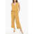 Woolrich Cut Out Details Back Summer Fluid Flared Jumpsuit Yellow