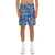 Moschino Short All Over Blue Flower MULTICOLOUR