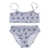 Bonpoint Girls' two-piece striped swimsuit Blue