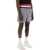 Thom Browne Nylon Bermuda Shorts With Elastic Band In Red LT GREY