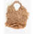 MADE FOR A WOMAN Solid Color Mini Ieti Fifafa Raffia Hand Bag Beige